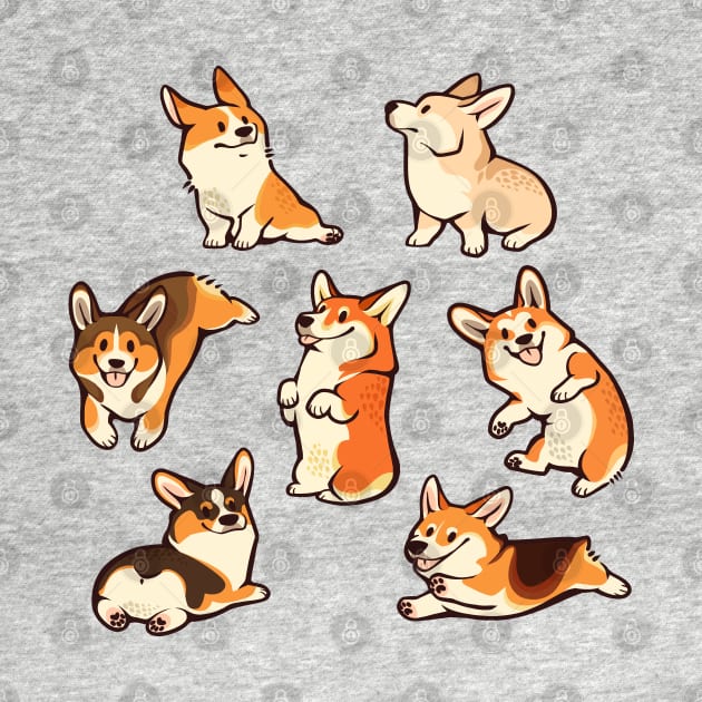 Jolly corgies by Colordrilos